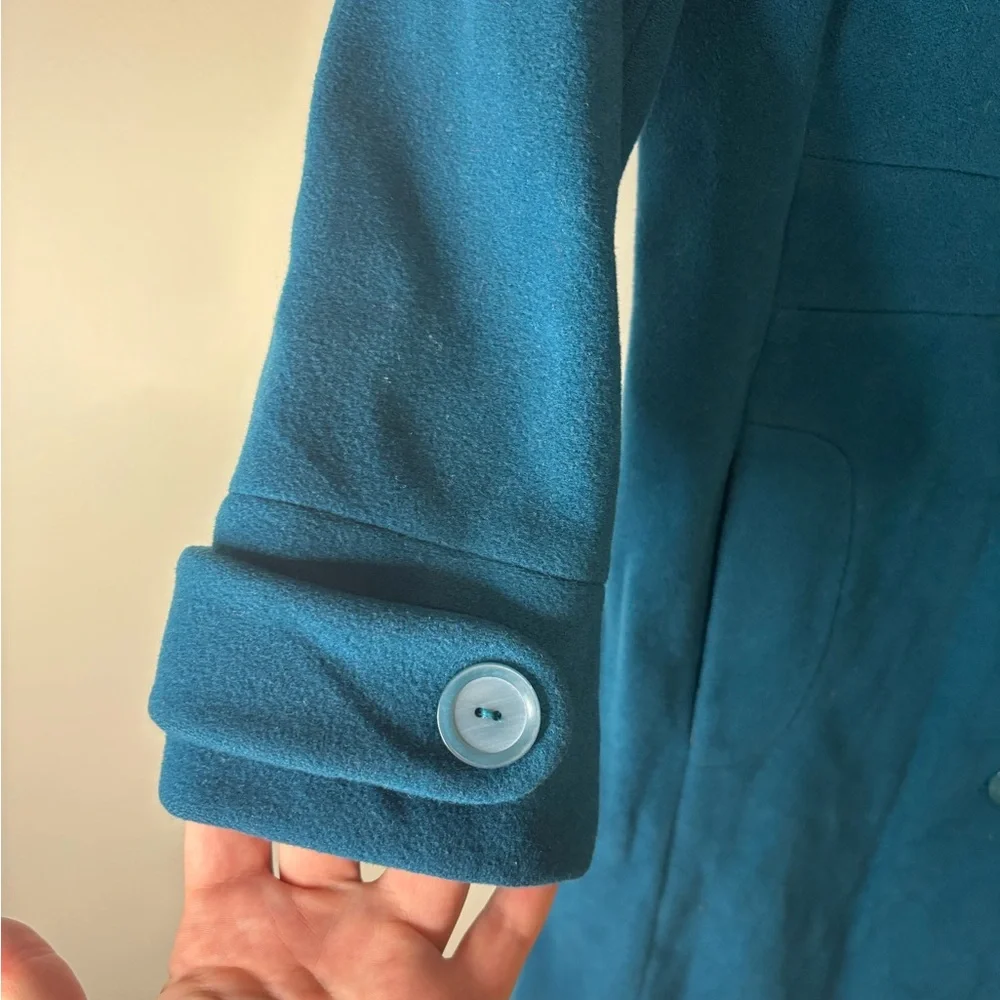 Preston & York Teal, Wool, Trench Coat with Notched Lapel - Picture 3 of 7